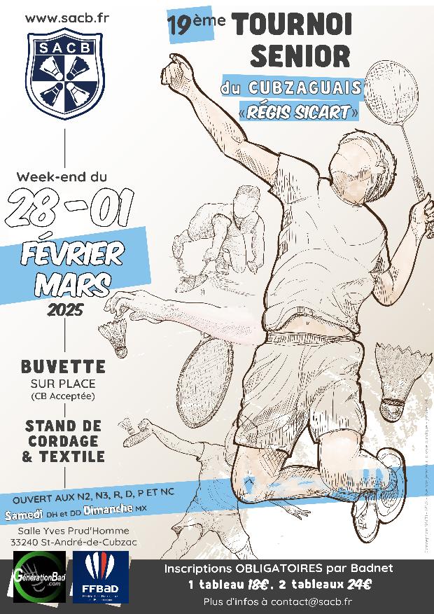 19ème tournoi sénior du cubzaguais "Régis Sicart"